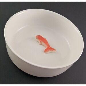Goldfish Petbowl Ceramic Dish With Goldfish Figure On The Bottom Unique Gift